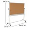 Emma and Oliver Reversible Mobile Cork Bulletin Board and White Board Stand with Pen Tray